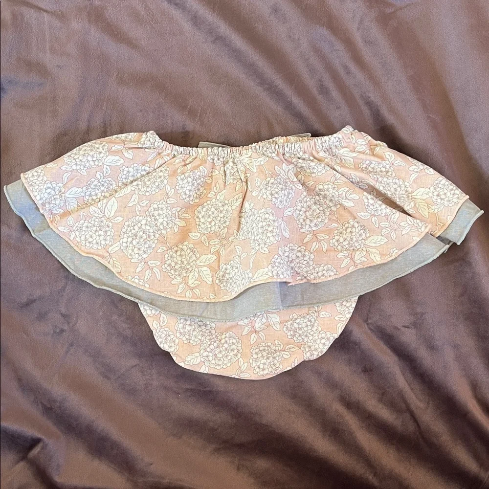 NWT Calamaro 100% Cotton Frilly Hydrangea Bloomer Set - Picture 5 of 7